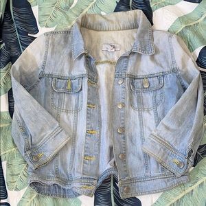 Faded cropped denim jacket